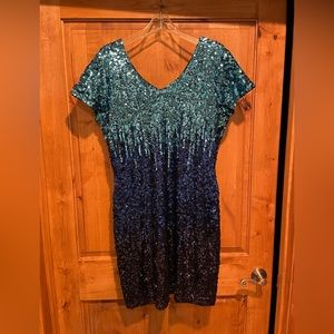 Sequin Dress Blue Ombré